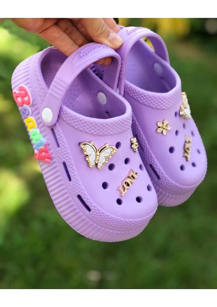 Kız Çocuk Sandalet Parlak Taşlı Beauty (Güzellik) Figürli Kaydırmaz Taban Havuz Deniz Ayakkabısı