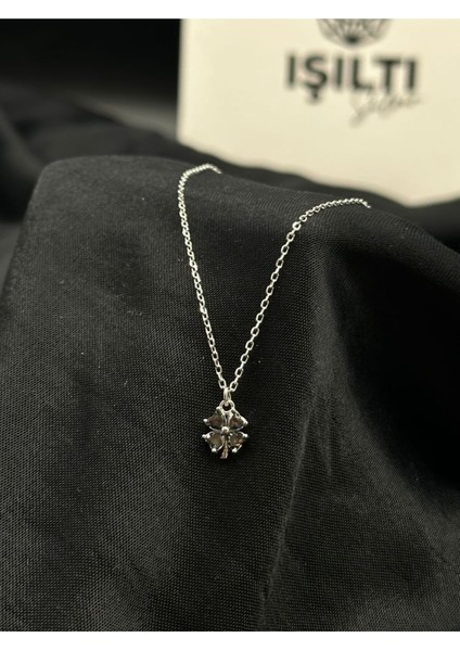 925 Gümüş | Taşlı Minimal Yonca Kolye