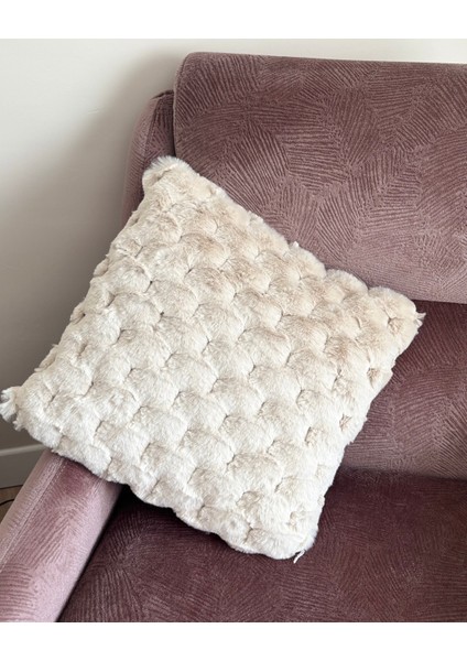 Premium,lüks Dokulu Peluş Kırlent,dekoratif,vizon,füme,ekru 1 Adet ,45X45 cm indirimleri