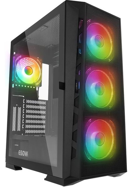 Glare Mesh Siyah 4X120MM Argb Fanlı 650W 80PLUS Midt Atx Gamıng Kasa