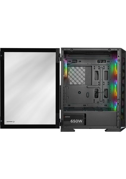 Glare Mesh Siyah 4X120MM Argb Fanlı 650W 80PLUS Midt Atx Gamıng Kasa fırsatları