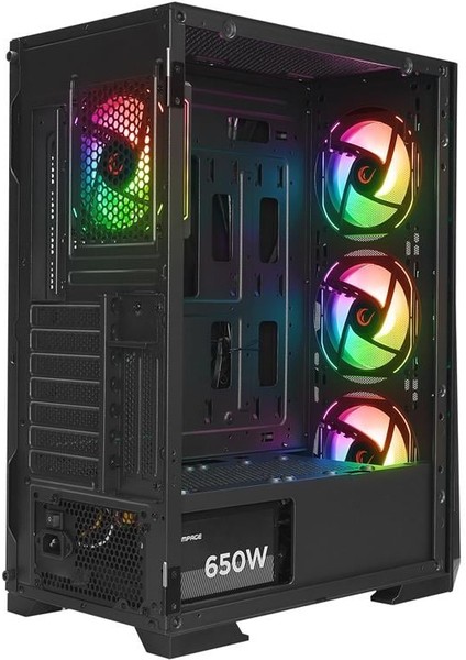 Glare Mesh Siyah 4X120MM Argb Fanlı 650W 80PLUS Midt Atx Gamıng Kasa indirimleri