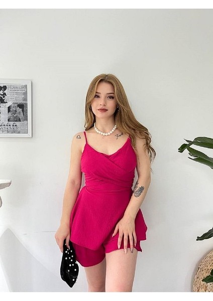Askılı Şortlu Ayrobin Elbise