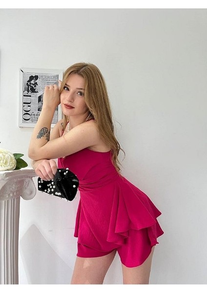 Askılı Şortlu Ayrobin Elbise