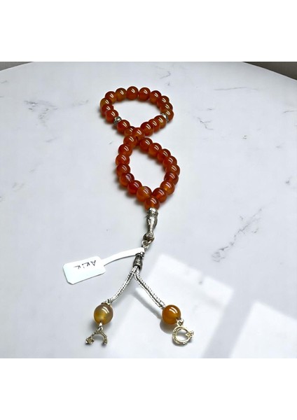 Akik Doğaltaş Tesbih Bordo 30 cm