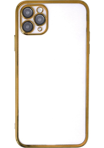 Apple iPhone 11 Pro Max Kılıf Razer Lensli Silikon - Gold Ferrg