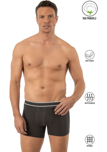 Özkan 11226 Erkek %95 Pamuklu Likralı Süprem Kumaş Esnek Rahat Boxer Şort