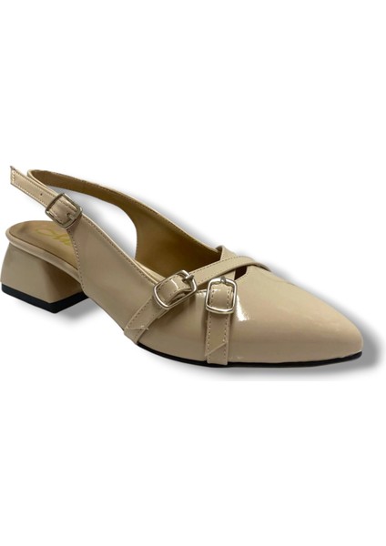 M901-25 Rugan Bantlı Kare Topuk Kadın Ayakkabı