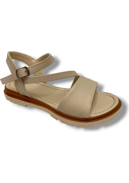E795-25 Deri Anatomik Şerit Bant Kadın sandalet