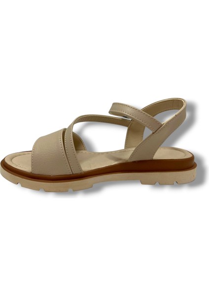 E795-25 Deri Anatomik Şerit Bant Kadın sandalet modelleri