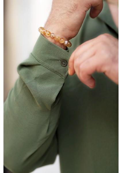 Erkek Yeşil Rahat Kesim Dokulu Oversize Salaş Aerobin Gömlek fırsatları