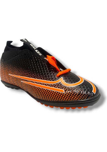 437-25 Çoraplı Halı Saha Krampon Siyah Turuncu 36-39