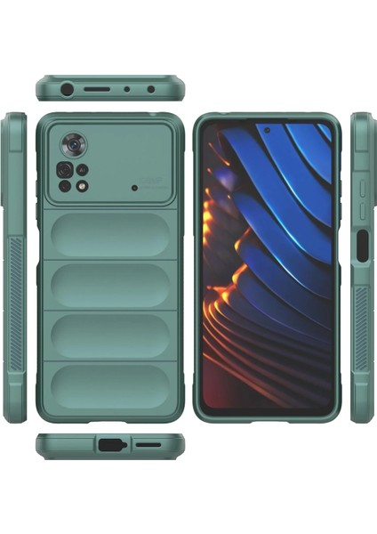 Xiaomi Poco X4 Pro 5g Kılıf Optimum Silikon - Koyu Yeşil Ynsmr