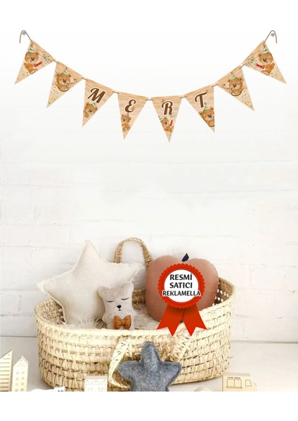 Model 18 Ayıcık Temalı Kişiye Özel Isimli Yazılı Banner Doğum Günü Süsü Flama Bayrakları fiyatları