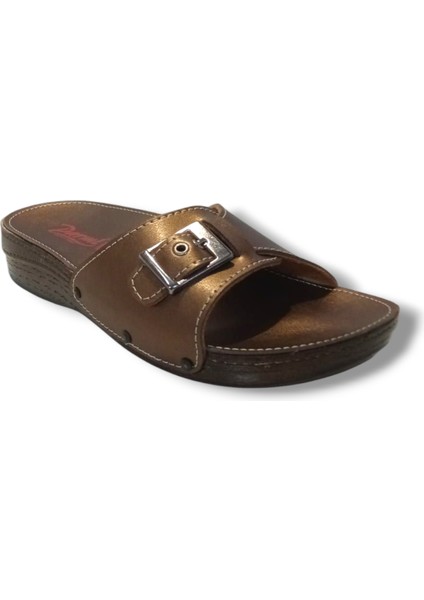 14701-25 Deri Anatomik Tek Bant Kadın terlik