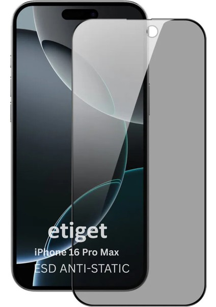 iPhone 16 Pro Max ''ESD ANTI-STATIC'' Gizli Hayalet Cam Ekran Koruyucu