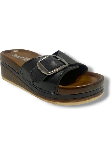 24301-25 Deri Anatomik Tek Bant Dolgu Kadın terlik fiyatları