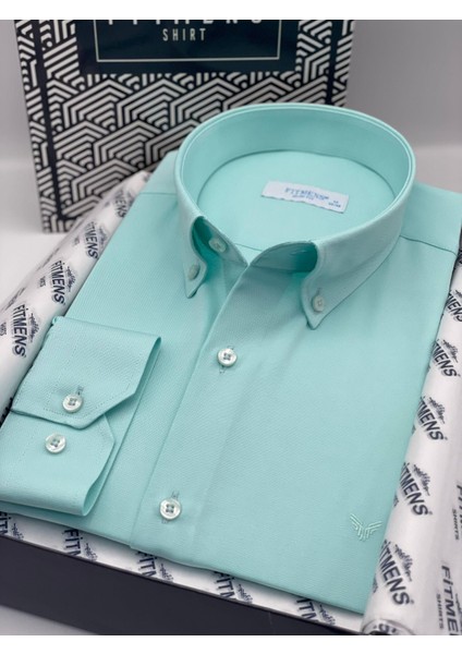 Slim Fit Uzun Kol Pamuklu Hediye Kutulu Kolay Ütülenebilir Erkek Gömlek FS-002225 - Mint fiyatları