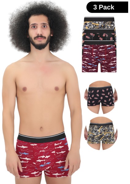 Erkek 3'lü Boxer 1. Sınıf Kumaş Premium Paket Özel Dizayn. Düz Likralı Boxer Şort Çeyizlik Hediyelik