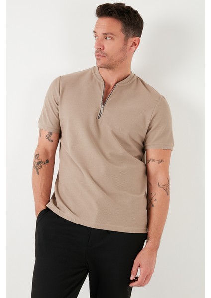 Pamuklu Regular Fit Yarım Fermuarlı T Shirt Erkek T SHİRT 5902653 modelleri