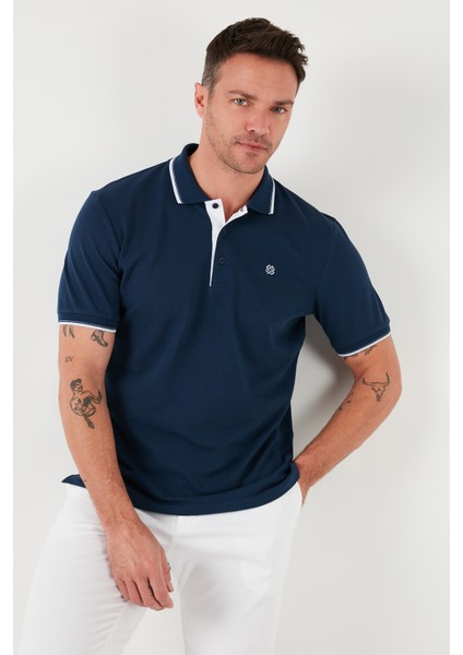 Pamuklu Slim Fit Şerit Detaylı Düğmeli Polo Yaka 4'lü Paket T Shirt Erkek T SHİRT 5902118S4