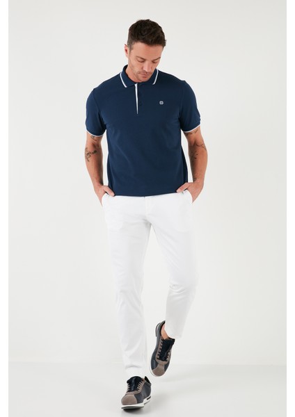 Pamuklu Slim Fit Şerit Detaylı Düğmeli Polo Yaka 4'lü Paket T Shirt Erkek T SHİRT 5902118S4