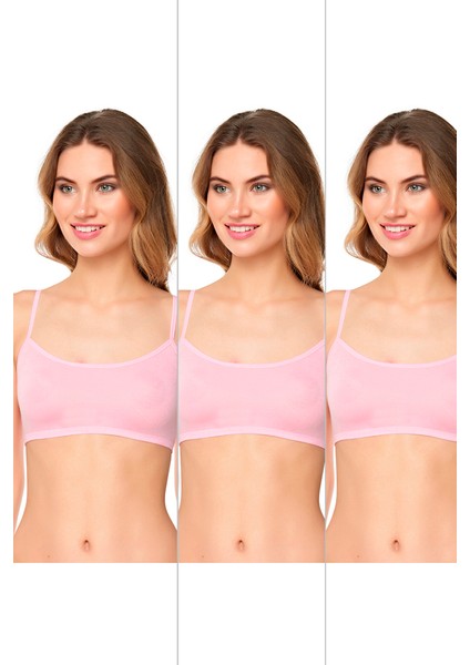 Genç Kız Pedsiz Pamuklu Likralı Yarım Atlet Alıştırma Sütyeni 3'lü Paket fiyatları