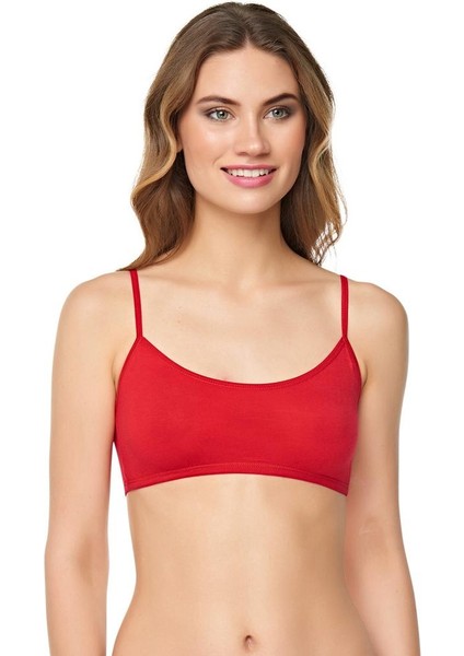 Genç Kız Pedsiz Pamuklu Likralı Yarım Atlet Alıştırma Sütyeni 3'lü Paket fırsatları