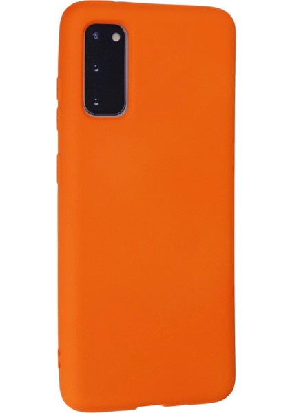 Samsung Galaxy S20 Kılıf Nano Içi Kadife Silikon - Turuncu Ferrg modelleri