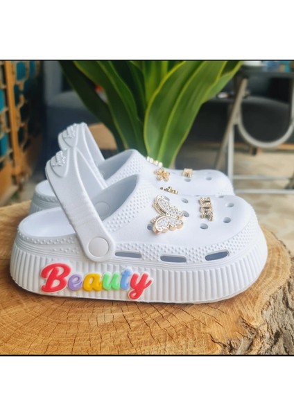 Kız Çocuk Sandalet Parlak Taşlı Beauty (Güzellik) Figürli Kaydırmaz Taban Havuz Deniz Ayakkabısı modelleri