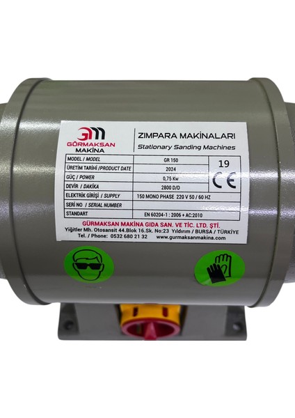 Zımpara Taş Motoru MONOFAZE-150 mm