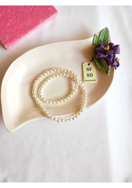 Inci Kolye Krem Renk Incili Boncuk Misina 54CM fiyatları