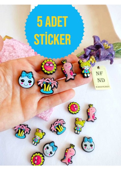 5 Adet Sticker 3D Yapışkanlı Matara Sticker Hediye Oyuncak Desenli Resimdekiler Gelir