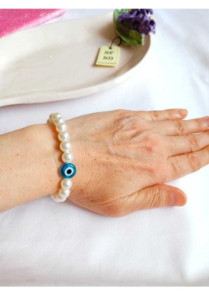 2li Set Inci Kolye Nazar Boncuklu(Cam) ve Bileklik Krem Incili Boncuk Misina Ipli Esnek Hediye fırsatları