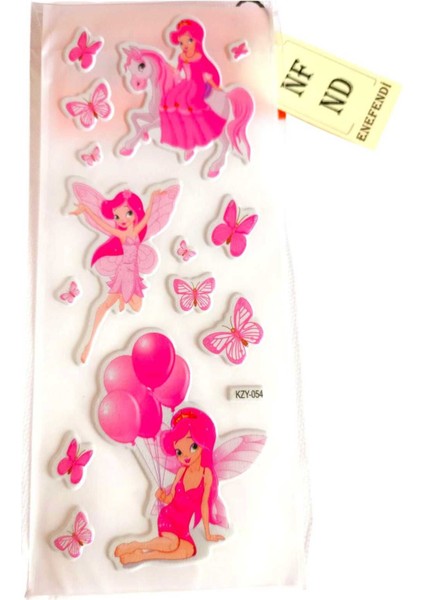 3 Adet Sticker Parlak Yapışkanlı Kız Erkek Çocuk Telefon Defter Dolap Ayna Hediye Sticker