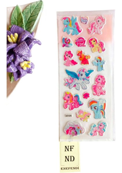 3 Adet Sticker Parlak Yapışkanlı Kız Erkek Çocuk Telefon Defter Dolap Ayna Hediye Sticker