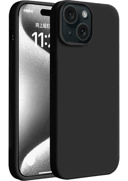 Apple iPhone 15 Plus Kılıf First Silikon - Siyah Ferrg