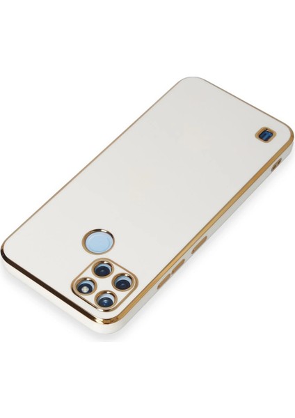 Realme C25Y Kılıf Volet Silikon - Beyaz Ferrg modelleri