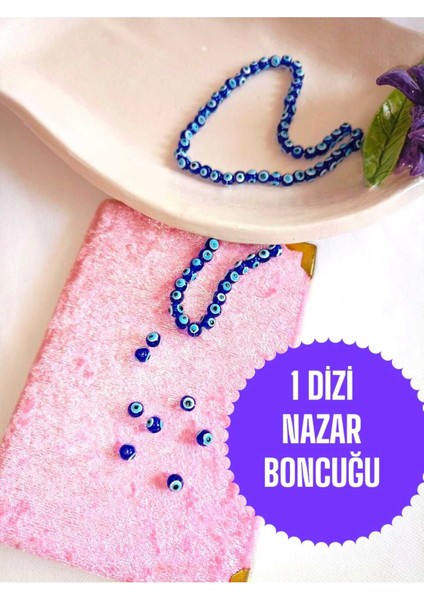 ENEFENDİ 1 Dizi Nazar Boncuk Bileklik Hediye Delikli Bileklik Kolye Takı Aparatı Sert Plastik 50 Adet 5mm