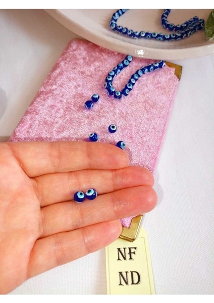ENEFENDİ 1 Dizi Nazar Boncuk Bileklik Hediye Delikli Bileklik Kolye Takı Aparatı Sert Plastik 50 Adet 5mm modelleri