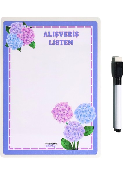 Yaz-Sil Notluk.alışveriş Listem.buzdolabı Notluk.manyetik Buzdolabı Notluk.magnetli NOTLUK.21 x 15 cm