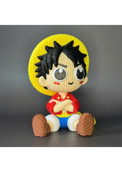 Luffy Örgü Desenli Figür One Piece Anime Manga Figür
