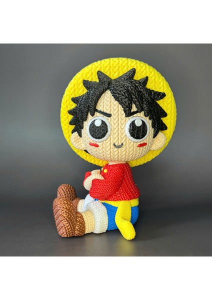 Luffy Örgü Desenli Figür One Piece Anime Manga Figür