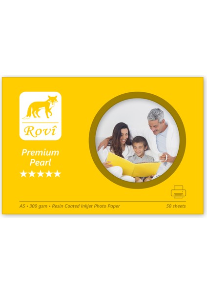 Premium İnci Fotoğraf Kağıdı - 300Gsm - 50Yp - A5