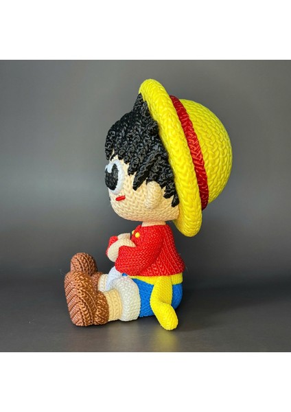 Luffy Örgü Desenli Figür One Piece Anime Manga Figür