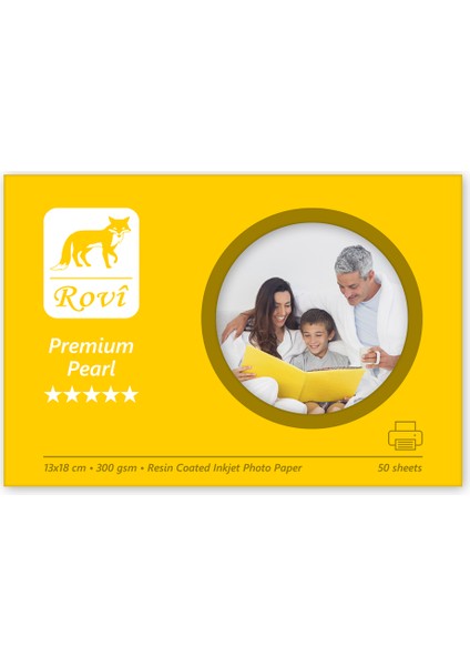 Premium İnci Fotoğraf Kağıdı - 300Gsm - 50Yp - 13X18cm