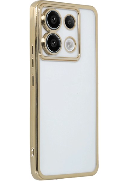 Xiaomi Poco X6 Kılıf Razer Lensli Silikon - Gold Ynsmr
