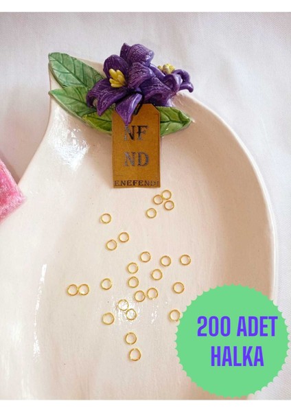 ENEFENDİ 200 Adet Altınsarısı Halka Takı Aparatı Takı Ekleme Aparatı 6mm Montaj Bağlantı Halkası