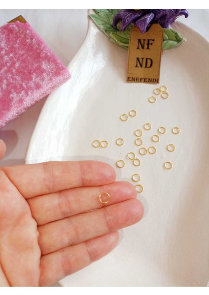 ENEFENDİ 200 Adet Altınsarısı Halka Takı Aparatı Takı Ekleme Aparatı 6mm Montaj Bağlantı Halkası