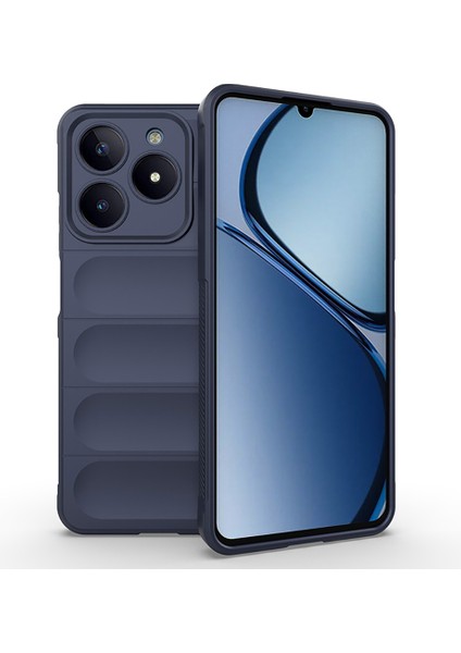 Realme C61 Kılıf Esnek Tpu Oyuklu Arka Yüzey Tasarımlı Tcg Etnik Silikon Kapak - Siyah
